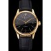 Rolex Cellini Date Black Dial Gold Case Black Leather Strap
