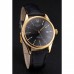 Rolex Cellini Date Black Dial Gold Case Black Leather Strap