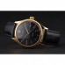 Rolex Cellini Date Black Dial Gold Case Black Leather Strap