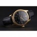 Rolex Cellini Date Black Dial Gold Case Black Leather Strap