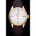 Rolex Cellini White Dial Gold Case Brown Leather Strap 622833