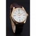 Rolex Cellini White Dial Gold Case Brown Leather Strap 622833