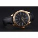 Rolex Cellini Black Dial Gold Case Black Leather Strap 622832