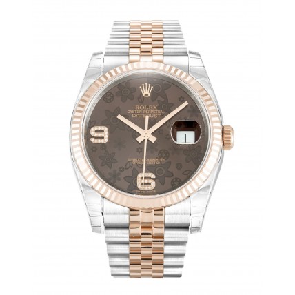 Rolex Datejust Chocolate Floral Diamond Dial 116231