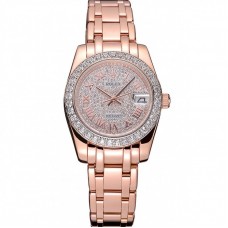 Rolex Datejust Diamond Dial And Bezel Pink Gold Case And Bracelet 622836
