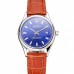 Rolex Datejust Blue Dial Stainless Steel Case Light Brown Leather Strap