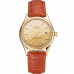 Rolex Datejust Gold Dial Gold Case Light Brown Leather Strap