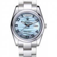 Rolex Day-Date Polished Silver Bezel White Dial 7470