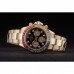 Rolex Daytona Cosmograph Rainbow Crystals Bezel Rose Gold Strap Black Dial 80251