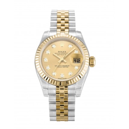 Rolex Datejust Lady Champagne Diamond Dial 179173