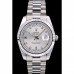 Rolex DayDate Stainless Steel Ribbed Bezel Silver Dial 41995