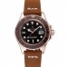 Rolex Yacht-Master Black Dial Brown Bezel Rose Gold Case Brown Leather Bracelet 1453860