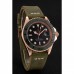 Rolex Yacht-Master Black Dial Green Bezel Rose Gold Case Green Leather Bracelet 1453862