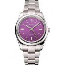 Rolex Oyster Perpetual Red Grape Dial Stainless Steel Case And Bracelet