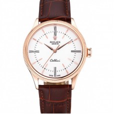 Rolex Cellini Time Gold Case White Dial Brown Leather Bracelet 622655 Rolex Cellini Time Gold Case White Dial Brown Leather Bracelet 622655