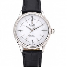 Rolex Cellini Time Silver Case White Dial Black Leather Bracelet 622653 Rolex Cellini Time Silver Case White Dial Black Leather Bracelet 622653