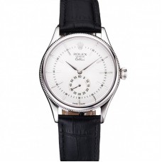 Rolex Cellini White Dial Stainless Steel Case Black Leather Strap Rolex Cellini White Dial Stainless Steel Case Black Leather Strap