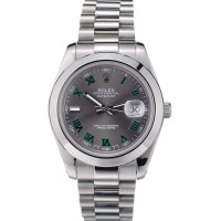 Rolex DateJust Polished Stainless Steel Bezel Grey Dial 42000