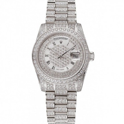 Rolex Day-Date Diamond Pave Dial Diamond Case Diamond Bracelet 1453950