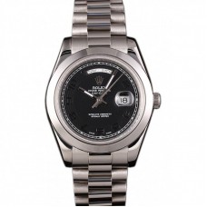 Rolex Day-Date Stainless Steel Bracelet Black Dial 80294