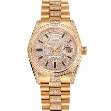 Rolex Day-Date Yellow Gold Diamond Pave