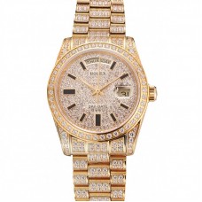 Rolex Day-Date Yellow Gold Full Diamond Pave