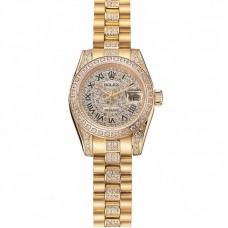 Rolex DayJust Diamond Pave Dial Gold Diamond Bracelet 1453955