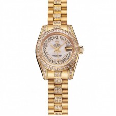 Rolex DayJust Diamond Pave White Dial Gold Diamond Bracelet 1453957