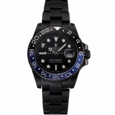 Rolex GMT Master II Black Dial Blue And Black Bezel Black PVD Case And Bracelet PR18239