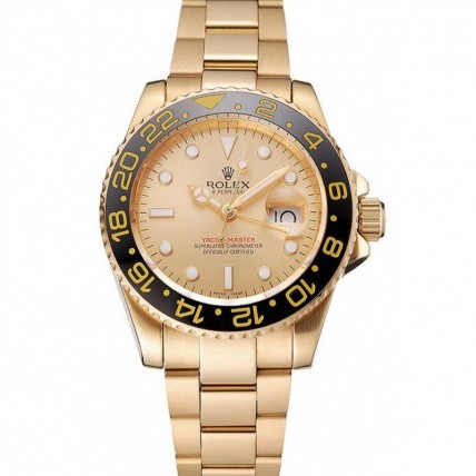 Rolex GMT Master II Gold Dial Black Bezel Gold Case And Bracelet 1453749