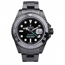 Rolex GMT Master II Pro-Hunter Black Steel Strap Black Dial