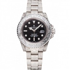 Rolex Submariner Skull Limited Edition Black Dial White Case And Bracelet 1454093