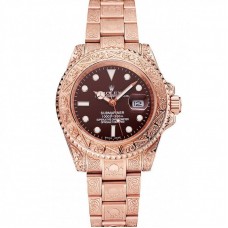 Rolex Submariner Skull Limited Edition Brown Dial Rose Gold Case And Bracelet 1454087
