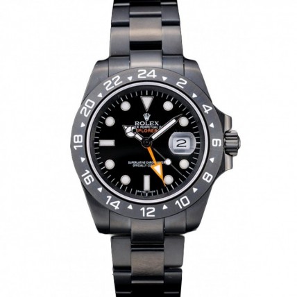 Rolex Swiss Explorer Black Ceramic Bezel Black Dial Watch 98239