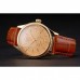 Rolex Cellini Gold Dial Gold Case Light Brown Leather Strap