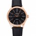 Rolex Cellini Time Rose Gold Case Black Dial Black Leather Bracelet  622656
