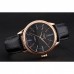Rolex Cellini Time Rose Gold Case Black Dial Black Leather Bracelet  622656