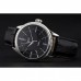 Rolex Cellini Time Silver Case Black Dial Black Leather Bracelet  622654