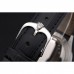 Rolex Cellini Time Silver Case Black Dial Black Leather Bracelet  622654