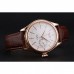 Rolex Cellini White Rose Dial Gold Case Brown Leather Bracelet 622725