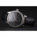Rolex Cellini Black Dial Stainless Steel Case Black Leather Strap