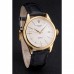 Rolex Cellini Date White Dial Gold Case Black Leather Strap