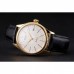 Rolex Cellini Date White Dial Gold Case Black Leather Strap