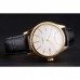 Rolex Cellini Date White Dial Gold Case Black Leather Strap