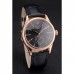 Rolex Cellini Black Dial Rose Gold Case Black Leather Strap