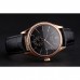 Rolex Cellini Black Dial Rose Gold Case Black Leather Strap