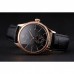 Rolex Cellini Black Dial Rose Gold Case Black Leather Strap
