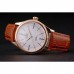 Rolex Cellini White Dial Roman Numerals Rose Gold Case Light Brown Leather Strap