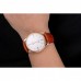 Rolex Cellini White Dial Roman Numerals Rose Gold Case Light Brown Leather Strap