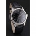 Rolex Cellini Date Black Dial Stainless Steel Case Black Leather Strap